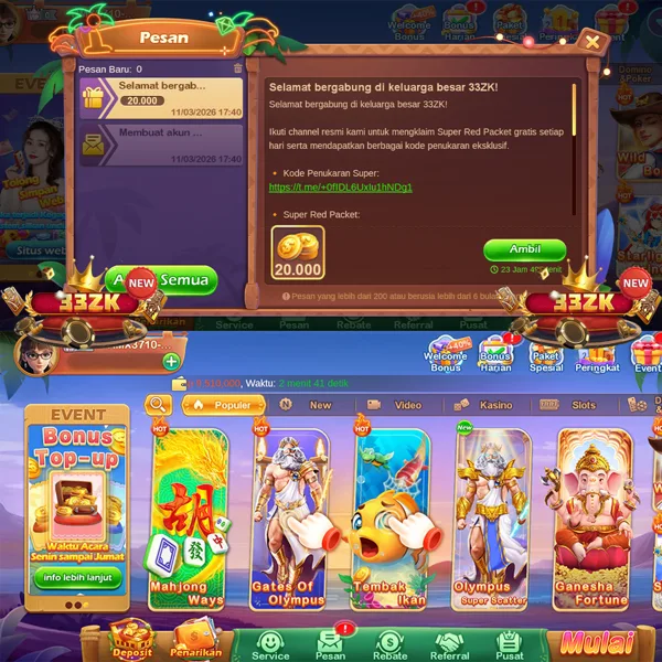 33ZK Bonus Member Baru 100%
